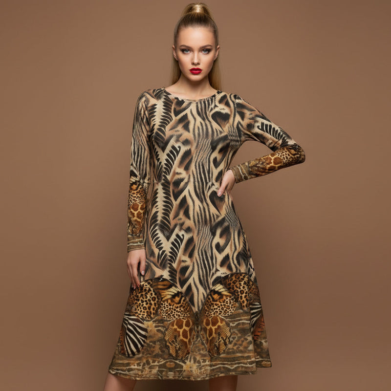 Animal Longsleeve Dresses