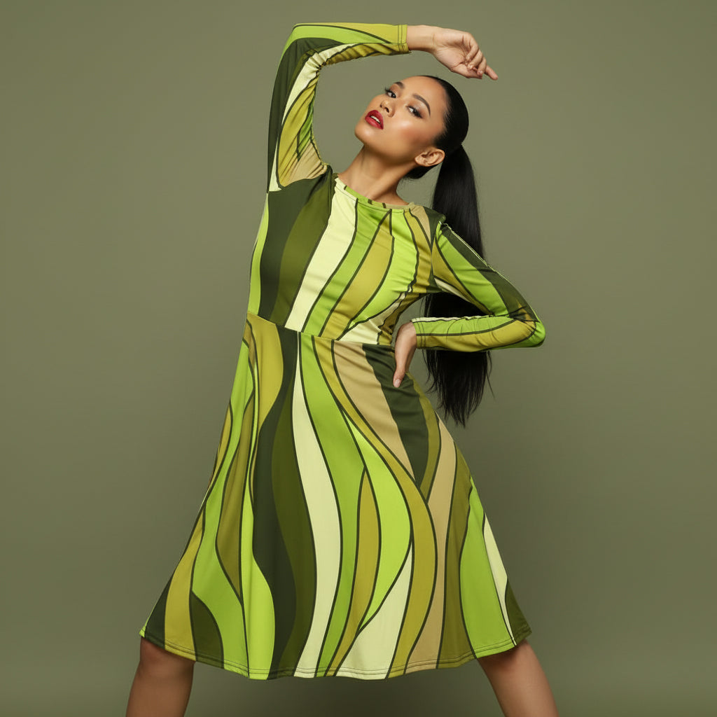 Retro Longsleeve Dresses