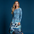 All-over print long sleeve midi dress 365B2kl1
