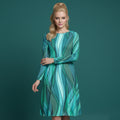 All-over print long sleeve midi dress 337Bkl2