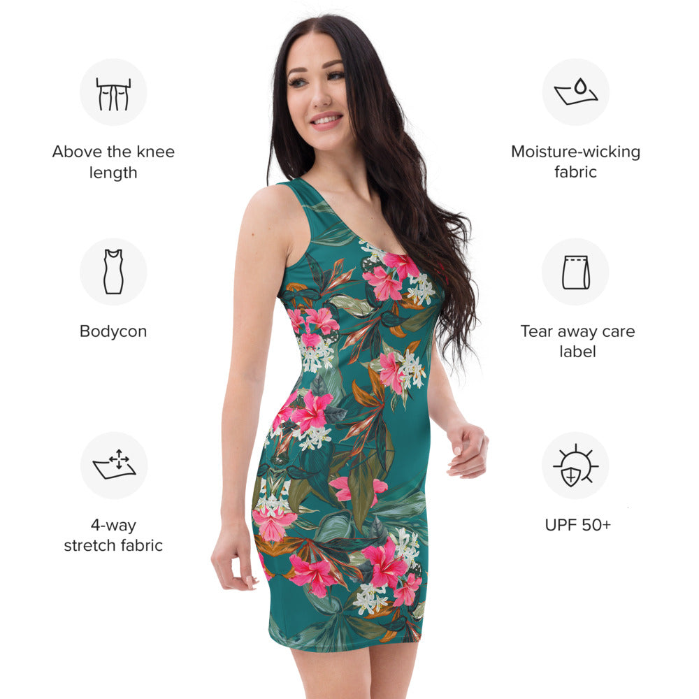Bodycon dress Tropical Flower