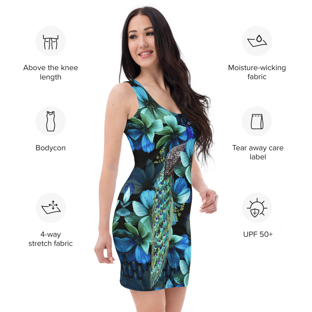 Bodycon dress Blue Peacock
