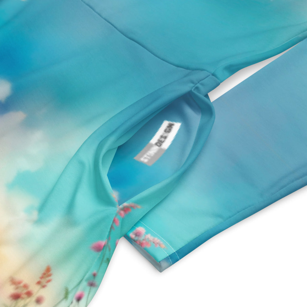 All-over print long sleeve midi dress 230