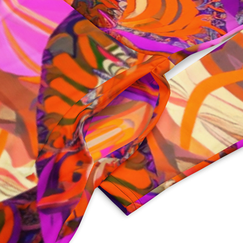 All-over print long sleeve midi dress 197