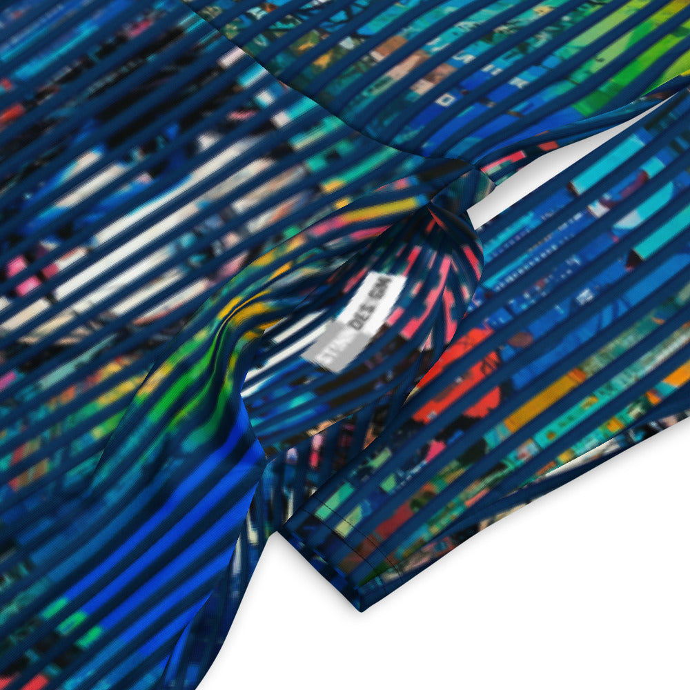 All-over print long sleeve midi dress 75B