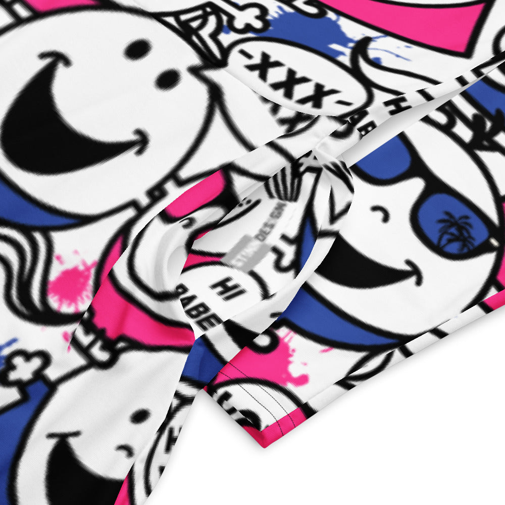 All-over print long sleeve midi dress LiesB