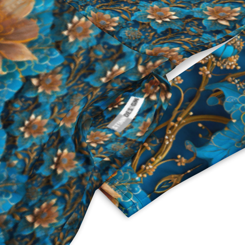 All-over print long sleeve midi dress 59B