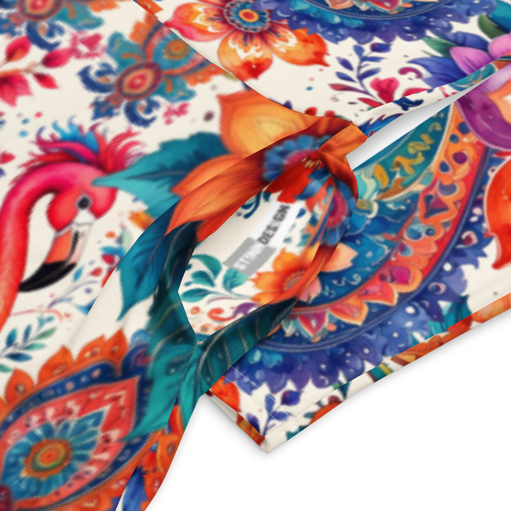 All-over print long sleeve midi dress 238B