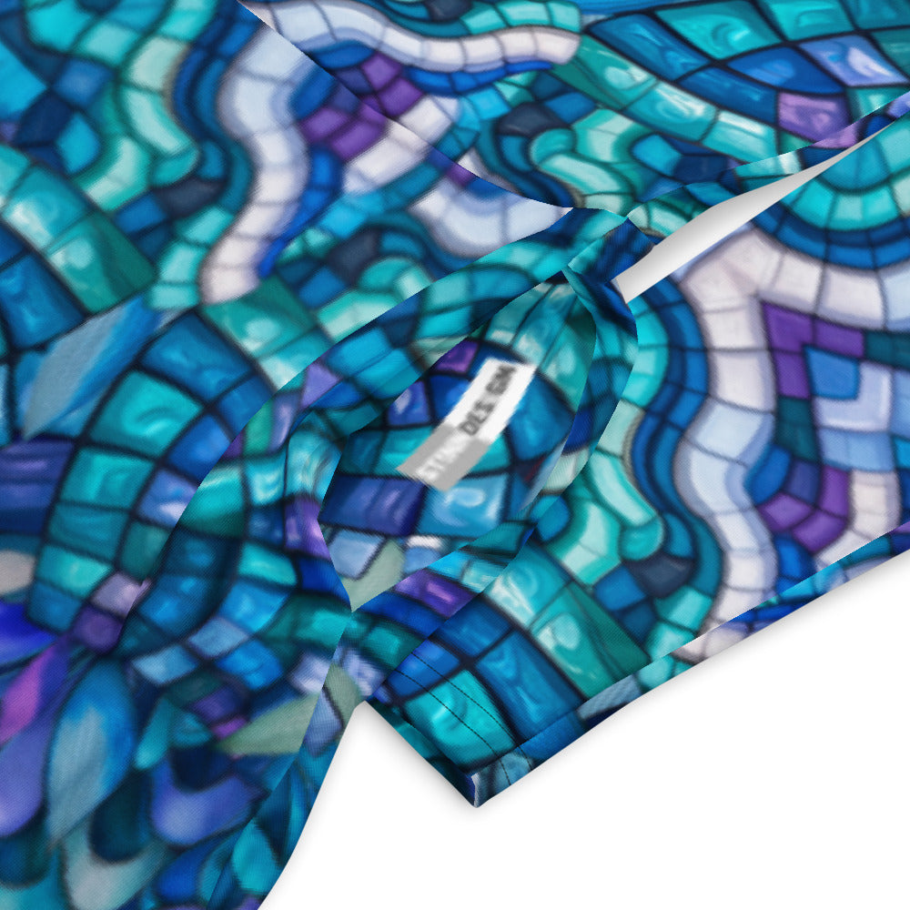 All-over print long sleeve midi dress 246B2