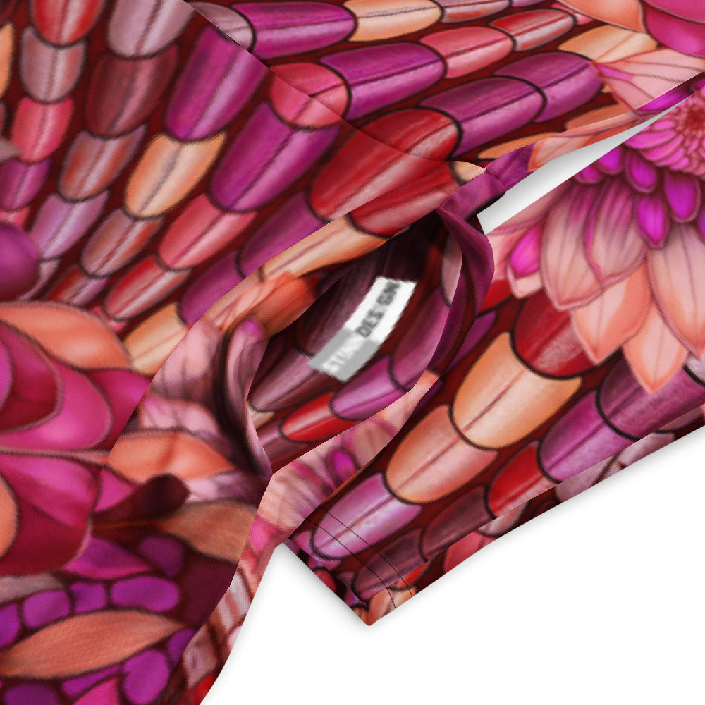 All-over print long sleeve midi dress 246C2kl4