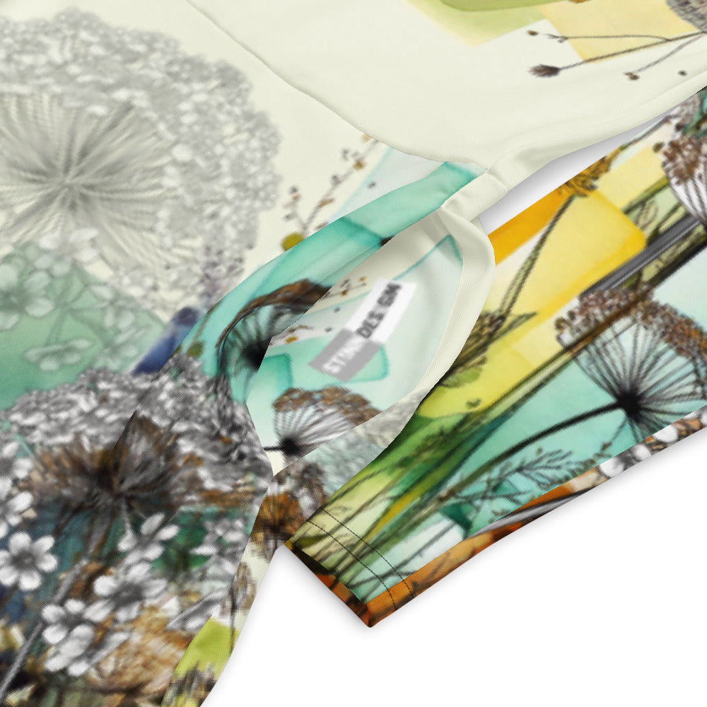 All-over print long sleeve midi dress 250