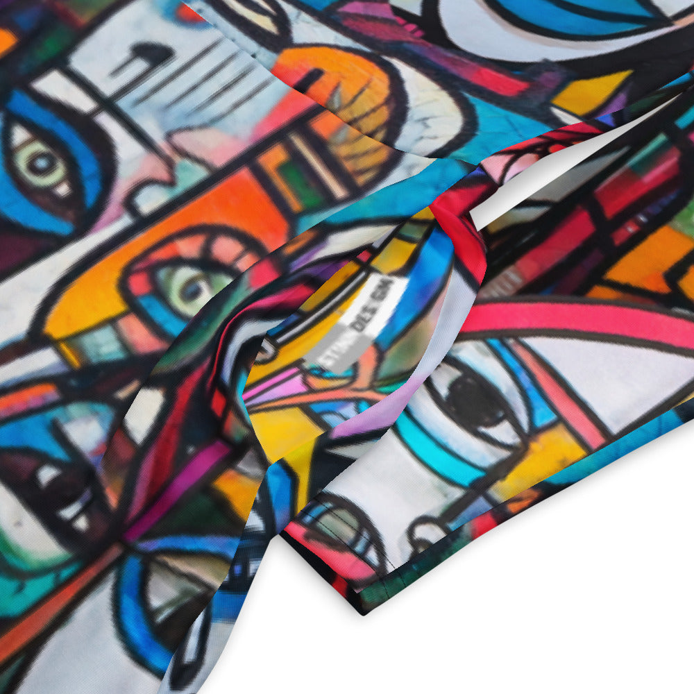 All-over print long sleeve midi dress 253B