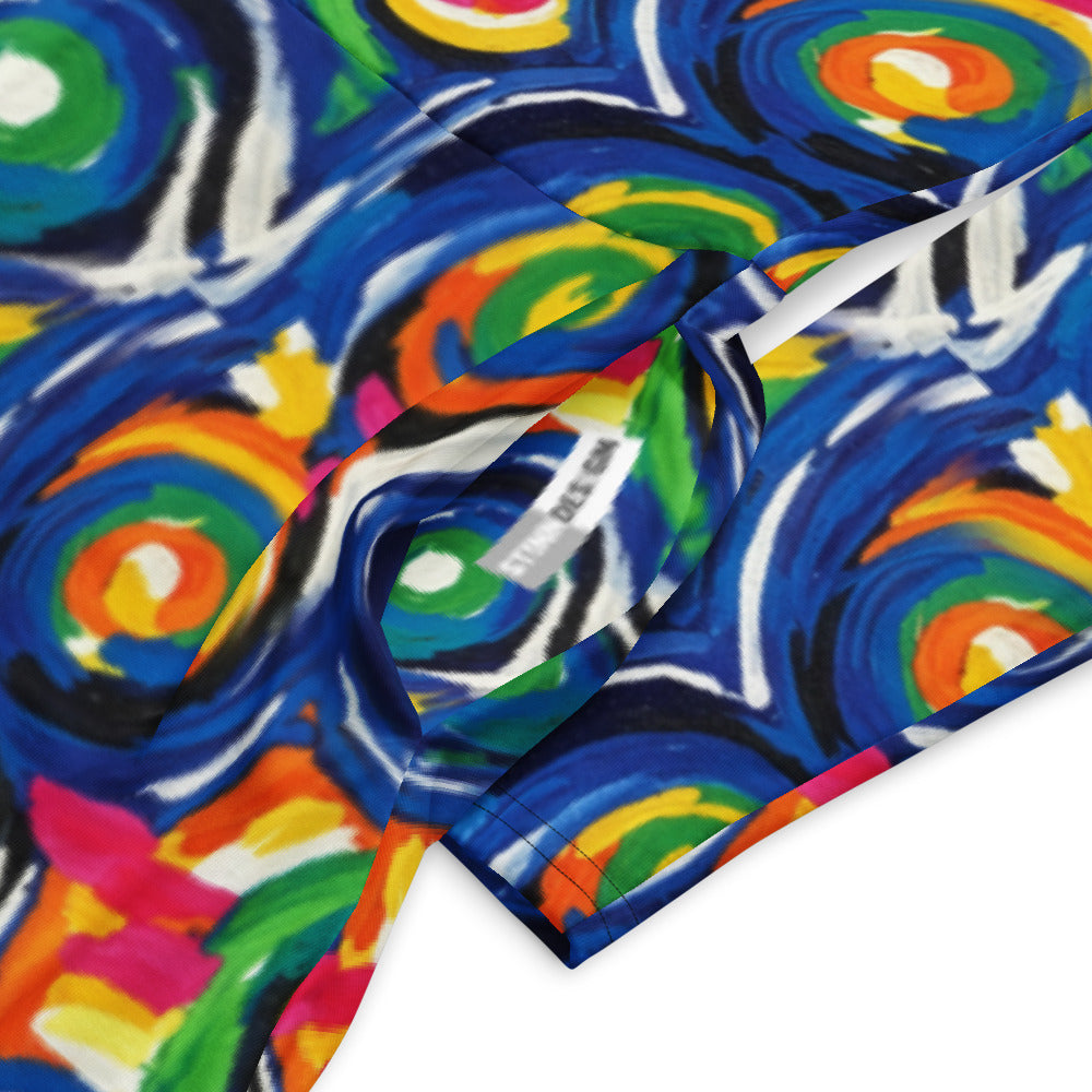 All-over print long sleeve midi dress 259