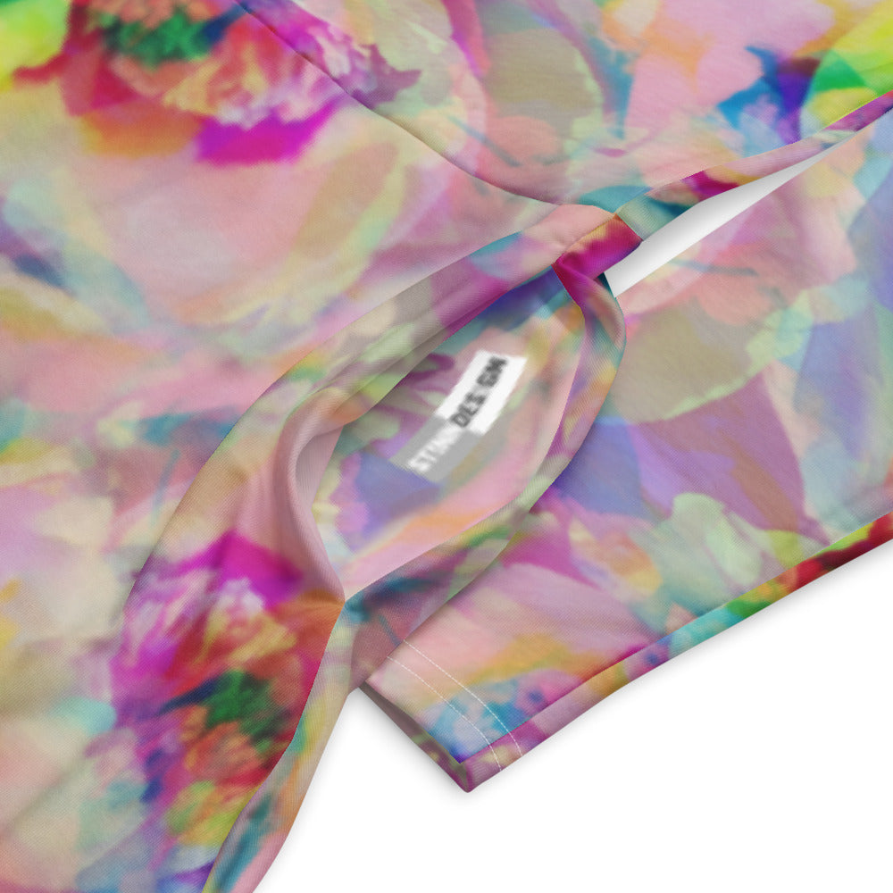 All-over print long sleeve midi dress 266A