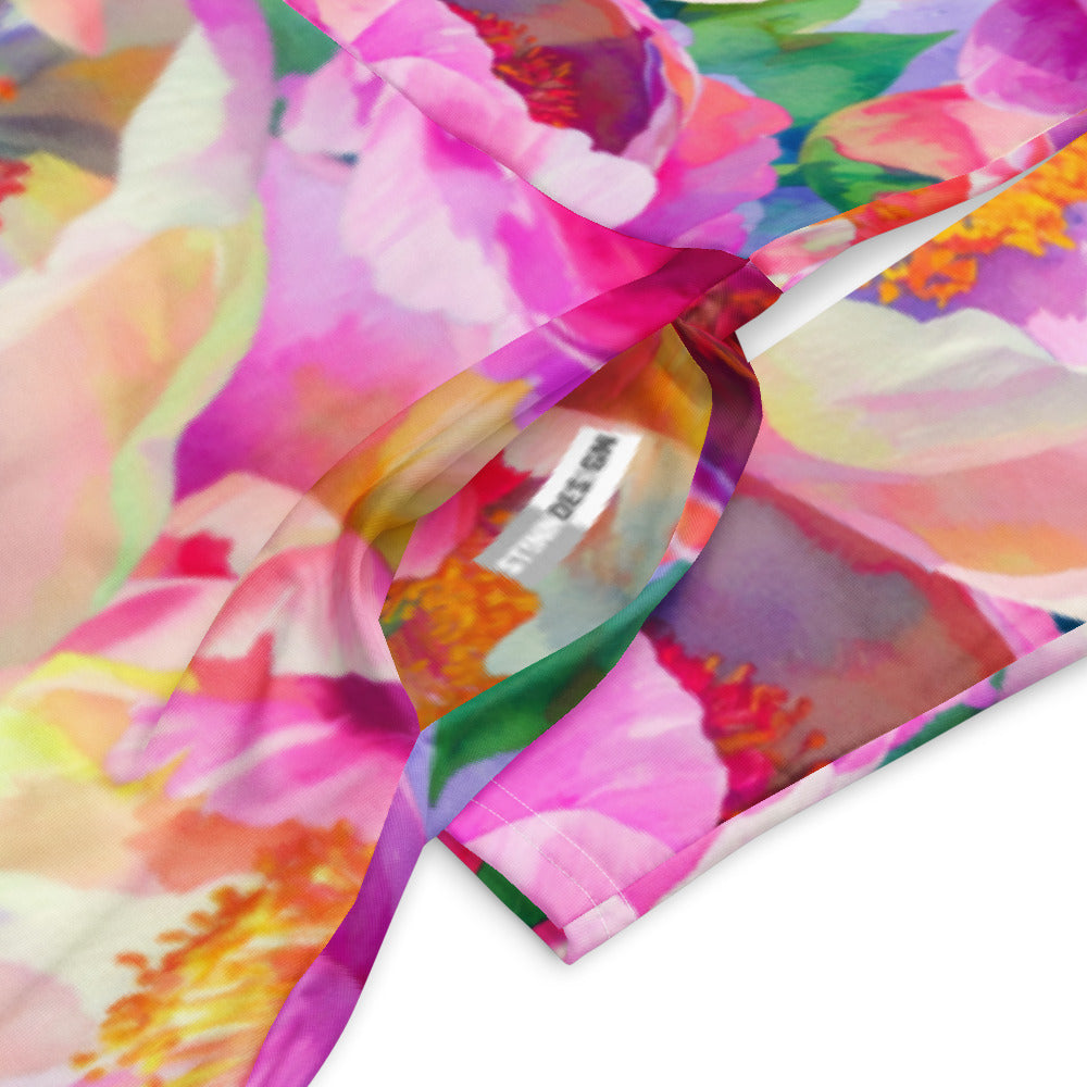 All-over print long sleeve midi dress 266D