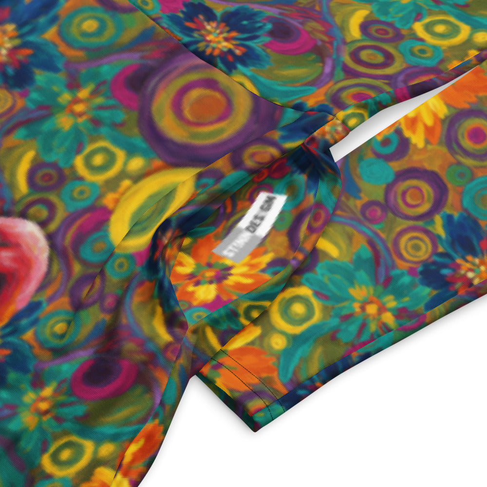 All-over print long sleeve midi dress 270