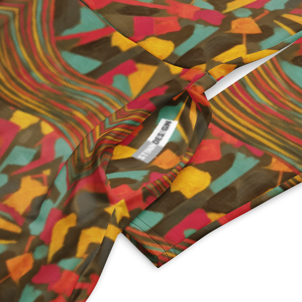 All-over print long sleeve midi dress 277Bkl3