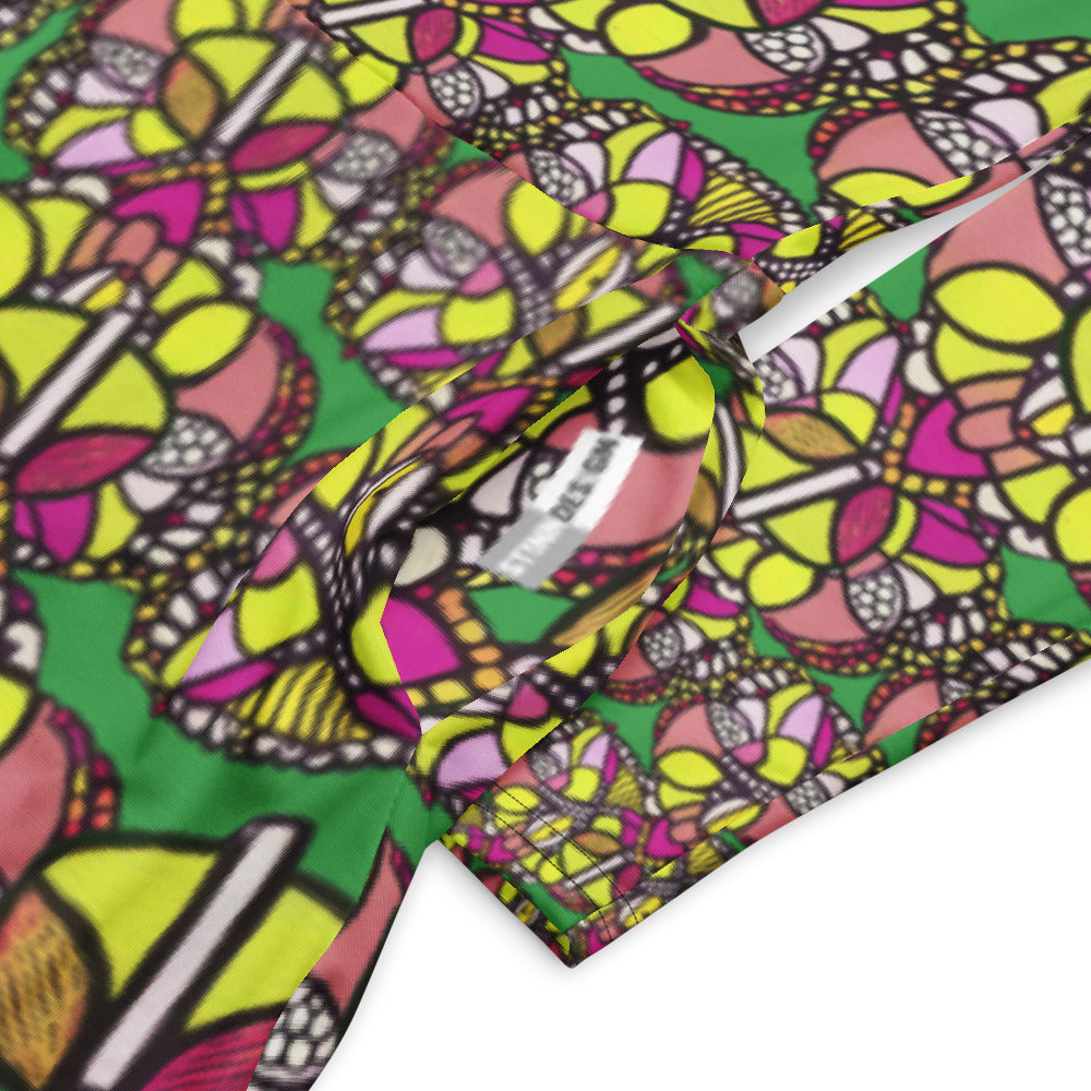 All-over print long sleeve midi dress 278