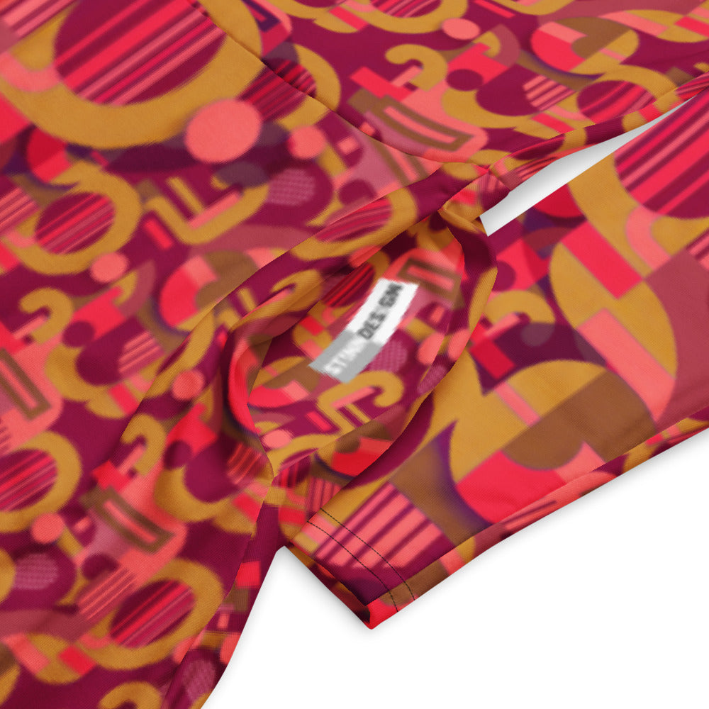 All-over print long sleeve midi dress 280C