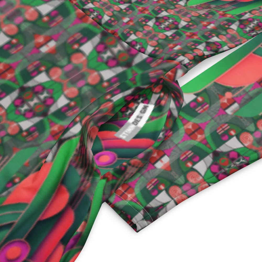 All-over print long sleeve midi dress 283Dkl2