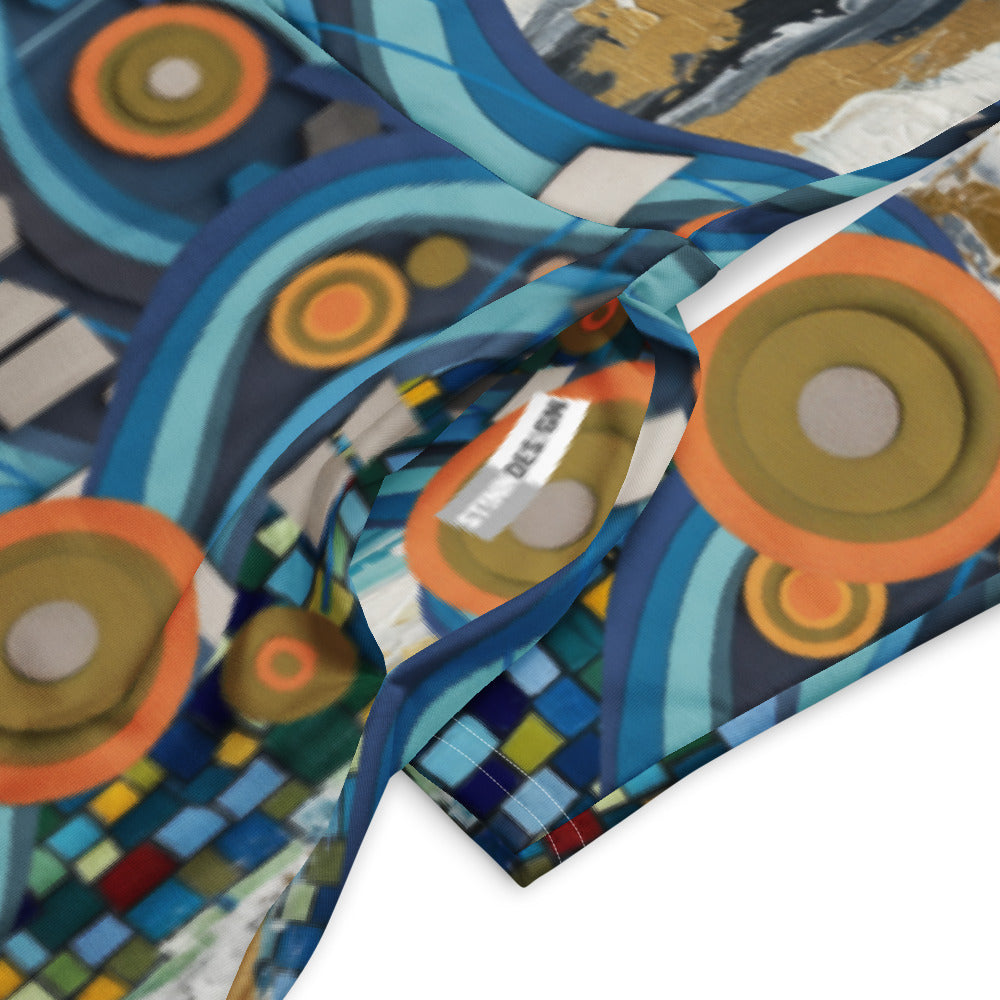 All-over print long sleeve midi dress 288