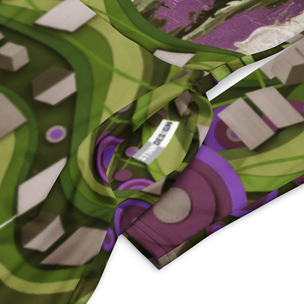 All-over print long sleeve midi dress 288kl