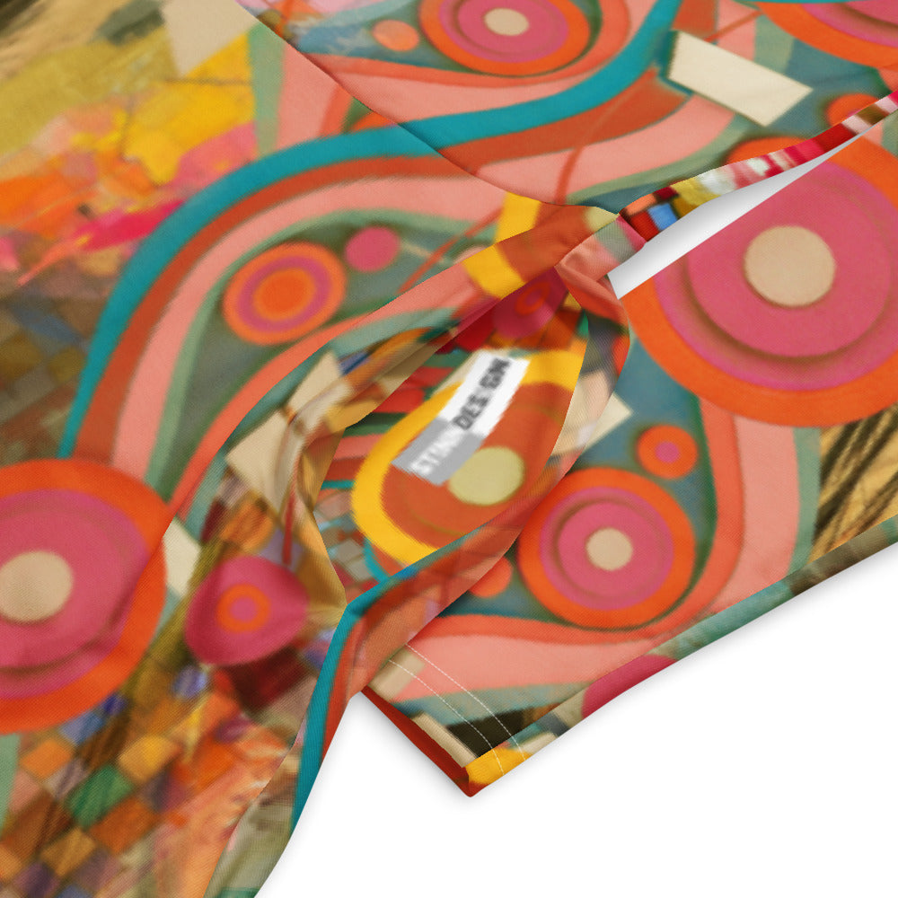 All-over print long sleeve midi dress 288Bkl2