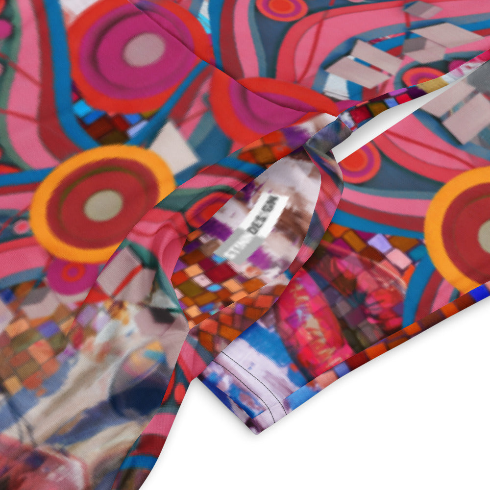 All-over print long sleeve midi dress 288B2