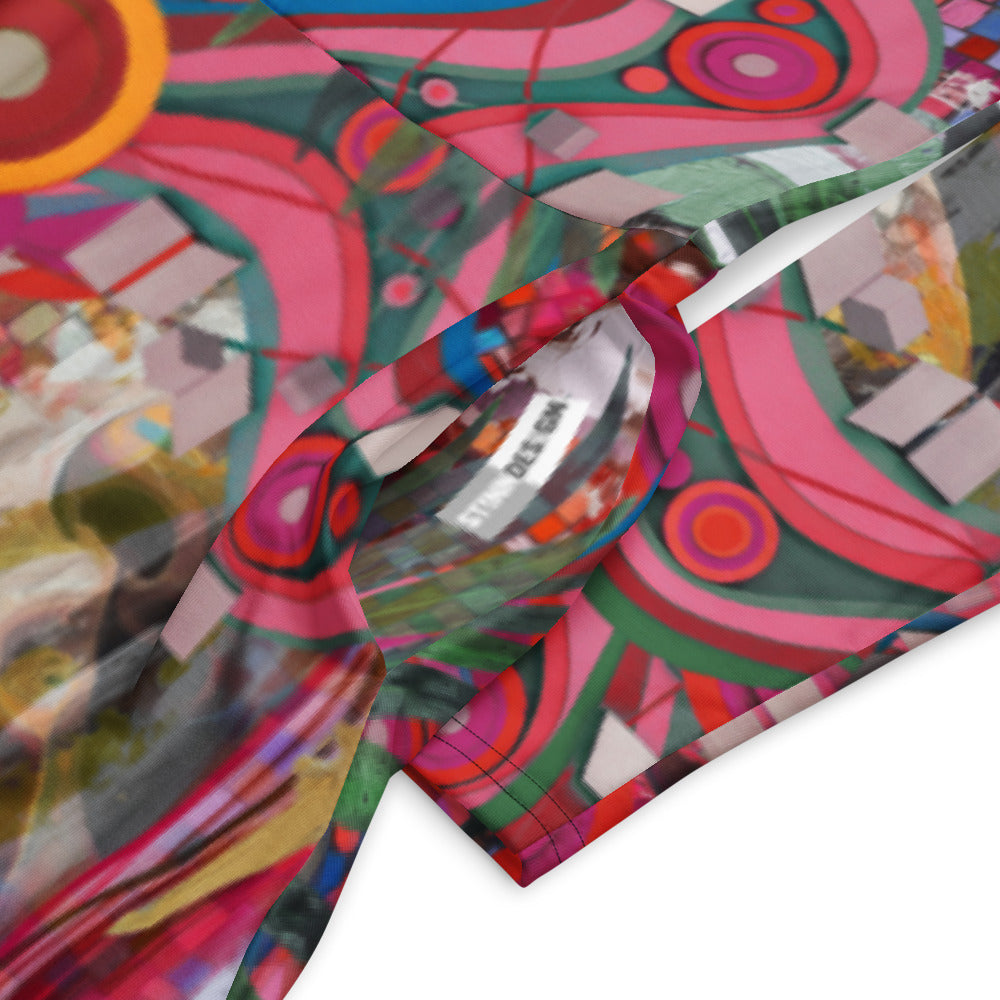 All-over print long sleeve midi dress 288C