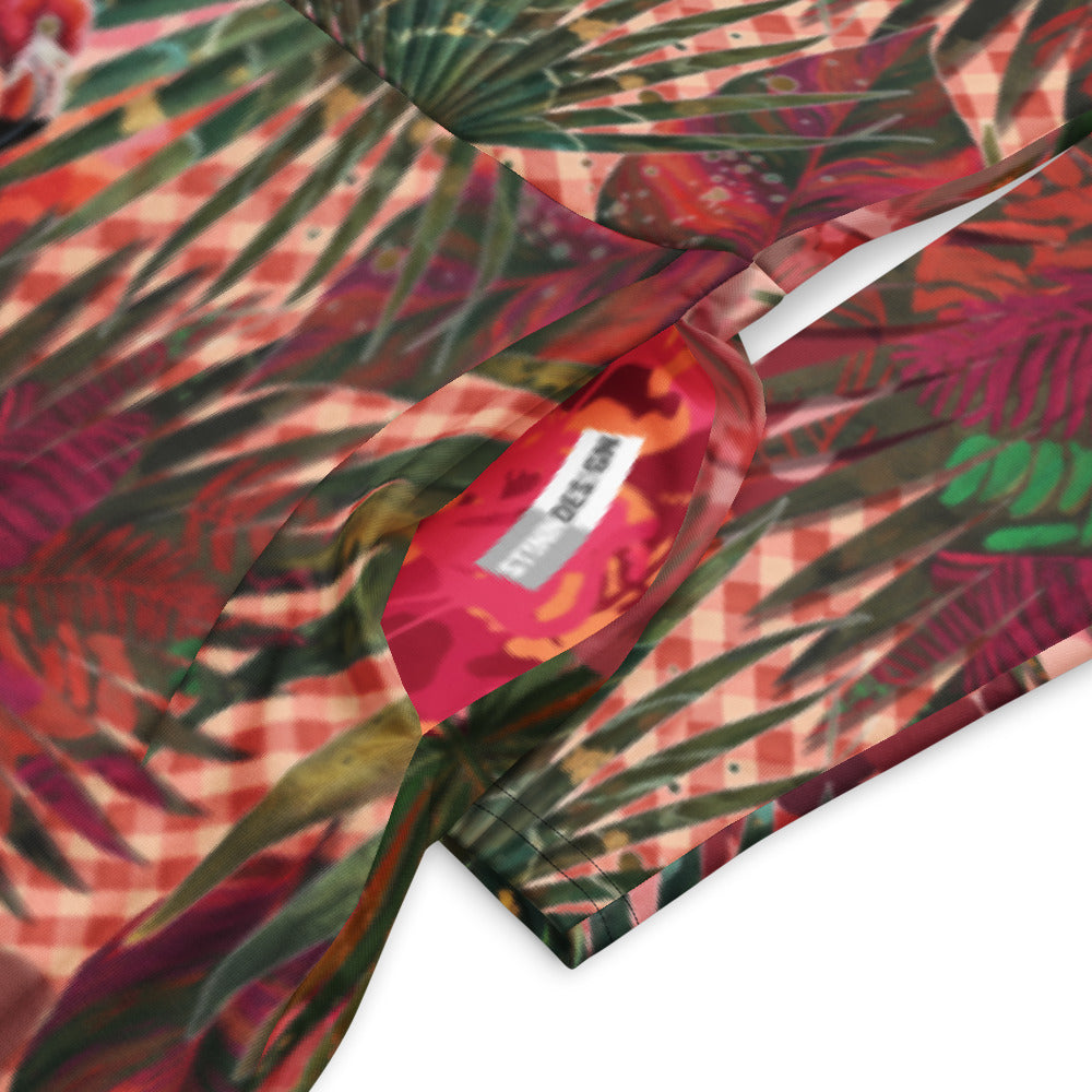 All-over print long sleeve midi dress 289C2