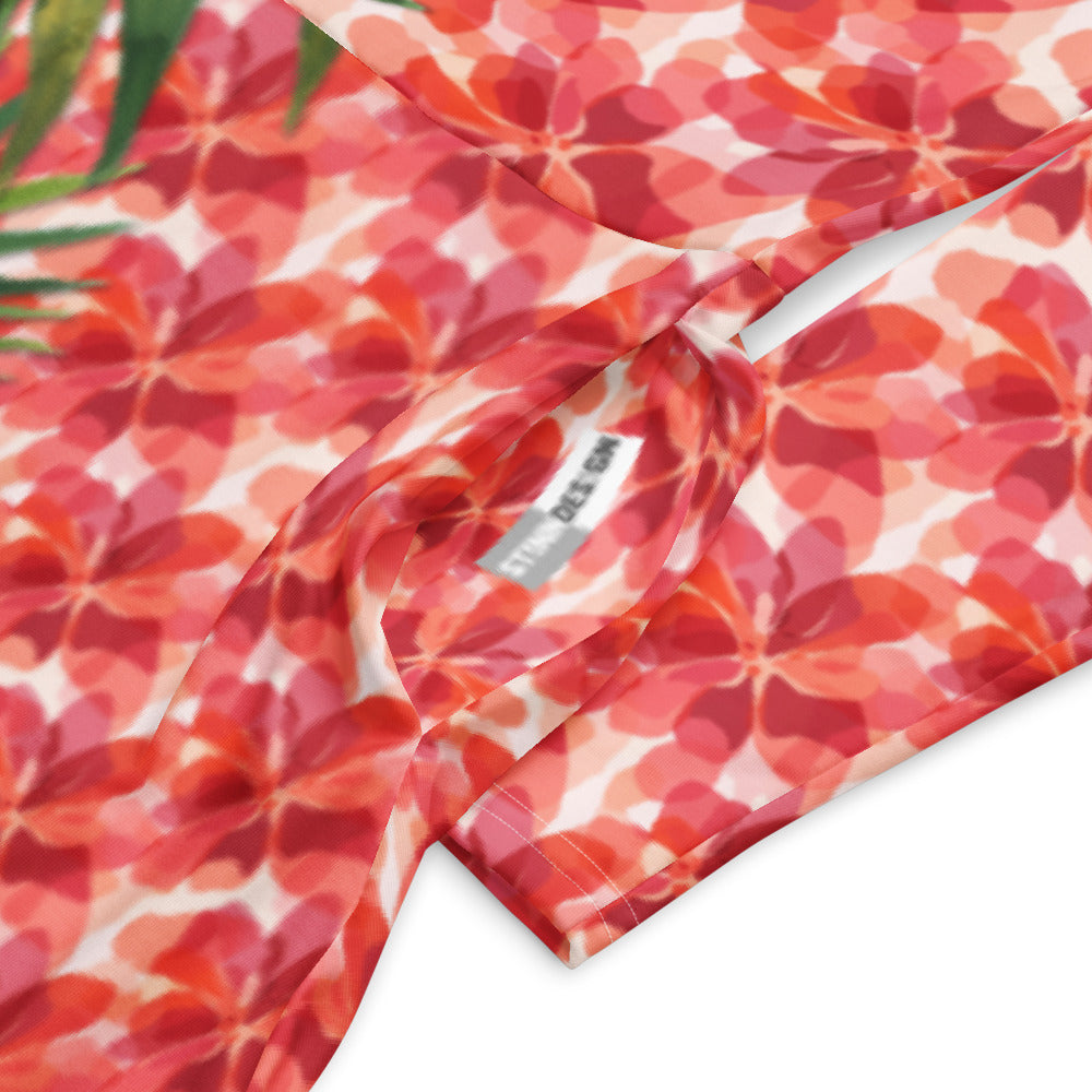 All-over print long sleeve midi dress 293