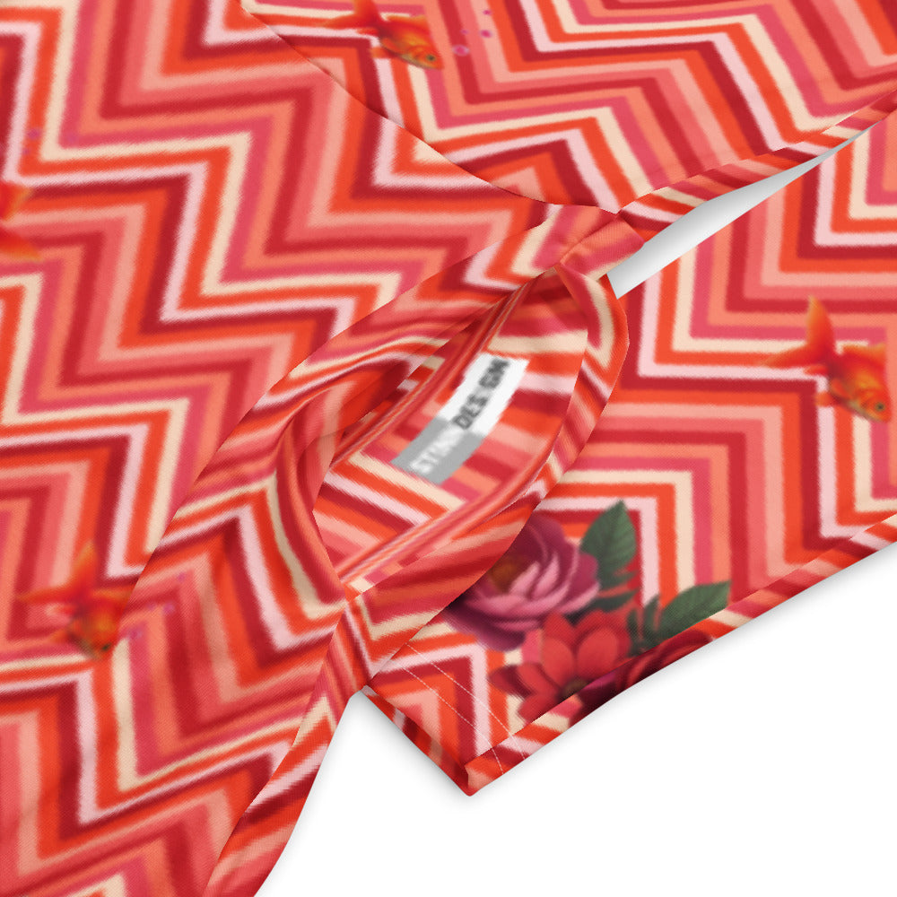 All-over print long sleeve midi dress 295