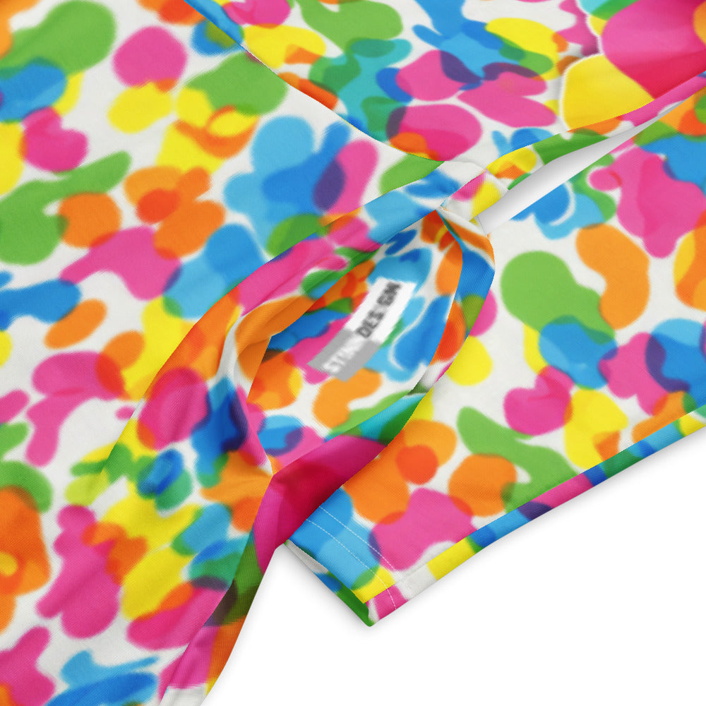 All-over print long sleeve midi dress 296