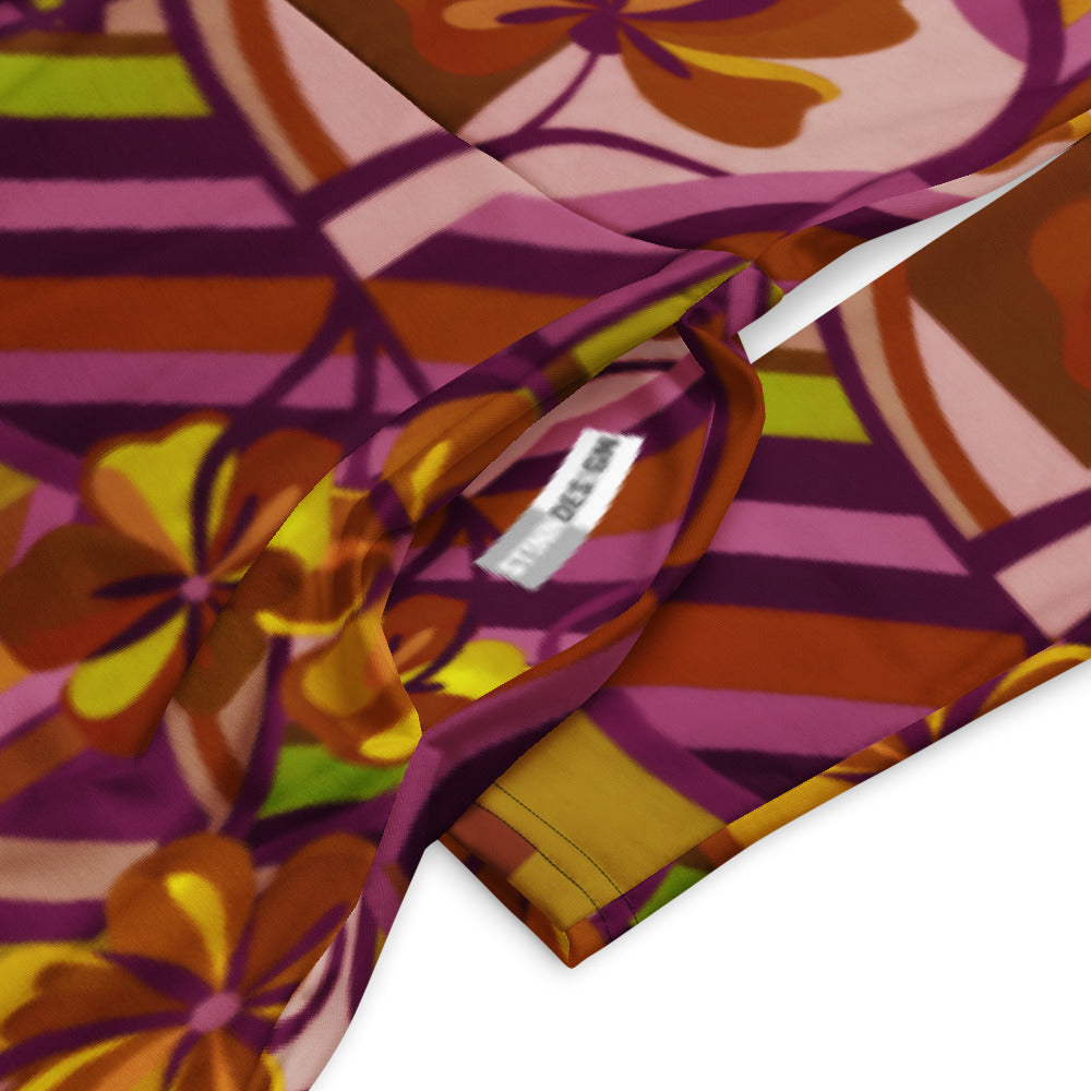 All-over print long sleeve midi dress 300kl3