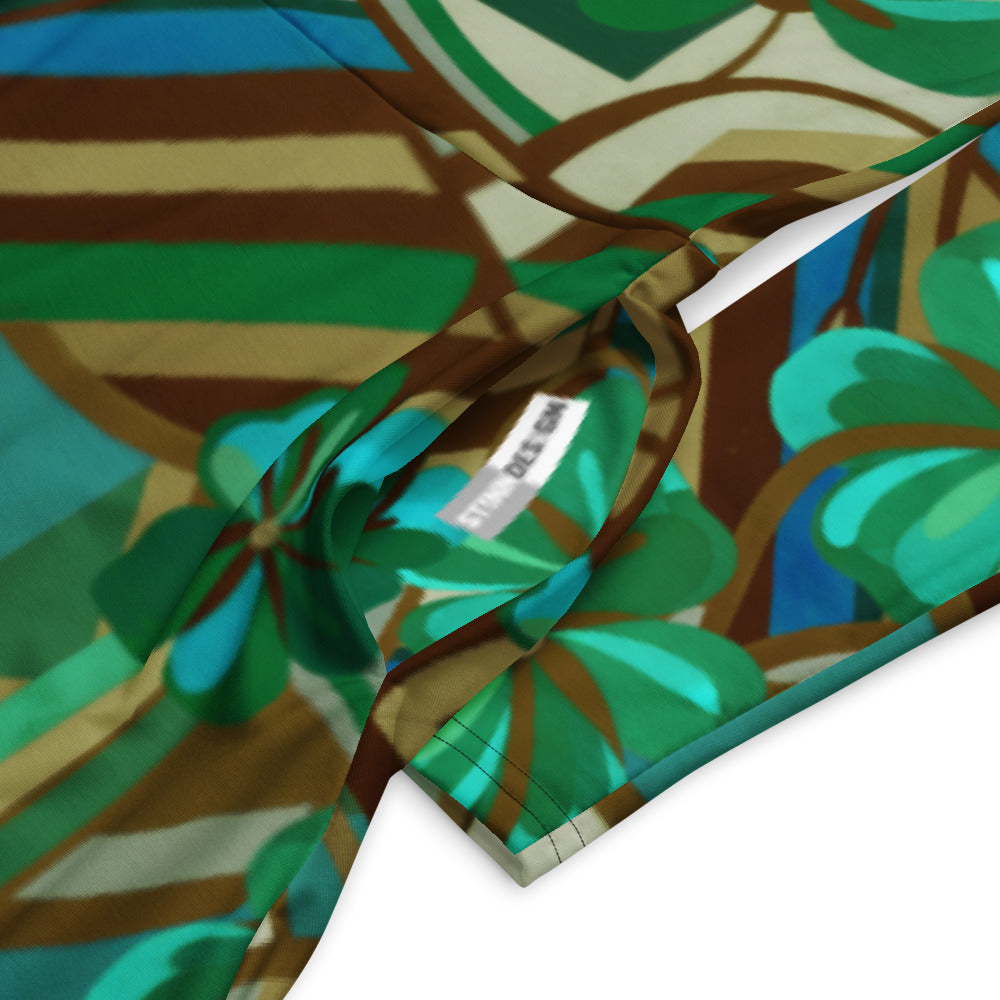 All-over print long sleeve midi dress 300kl5