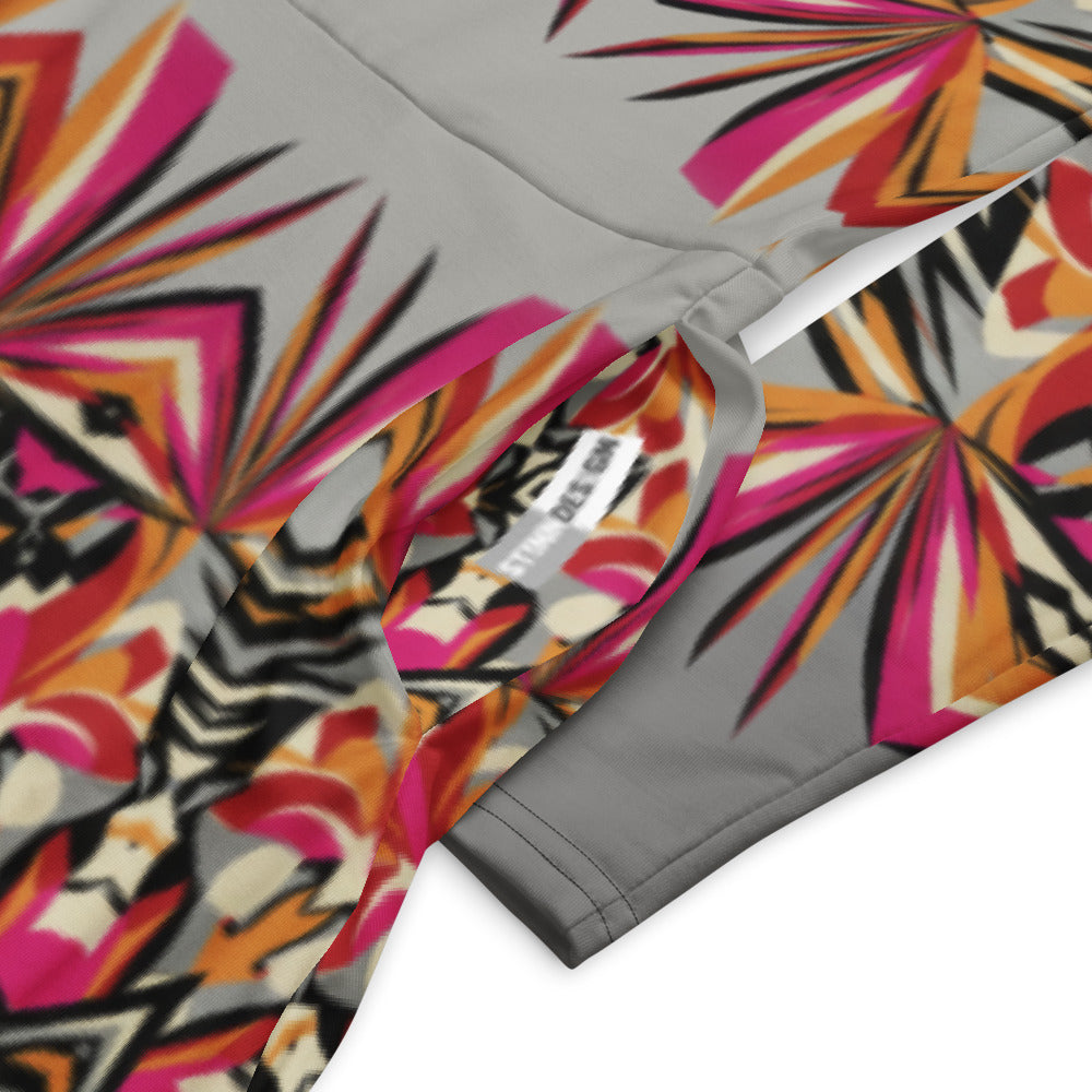 All-over print long sleeve midi dress 301kl1