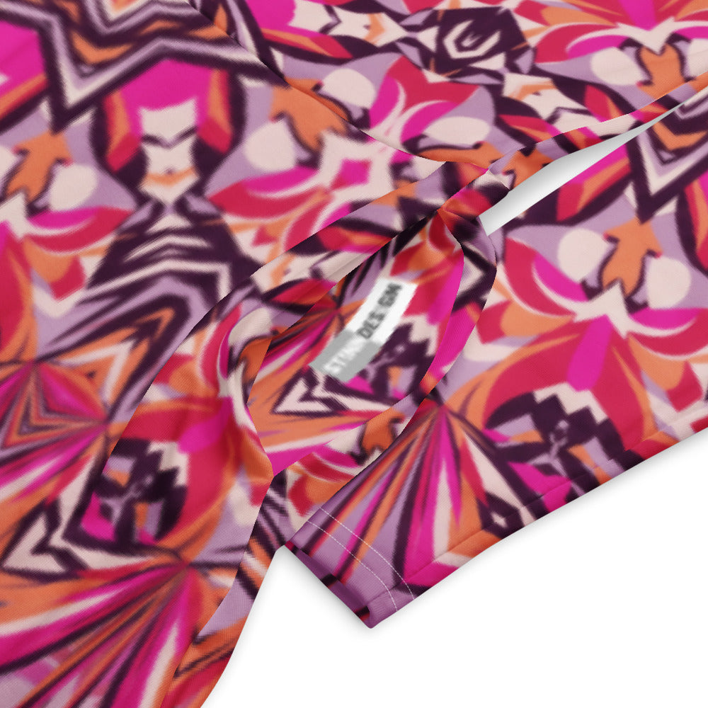 All-over print long sleeve midi dress 301kl2