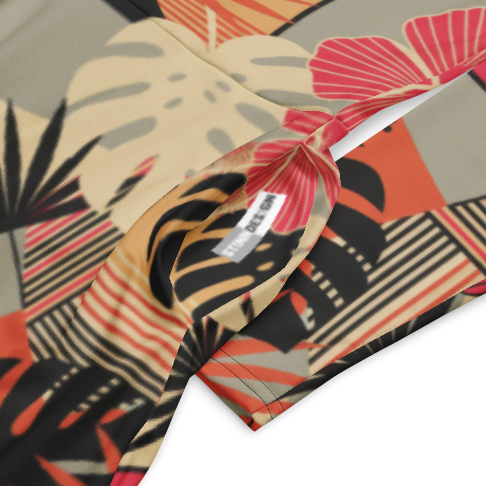 All-over print long sleeve midi dress 302kl1