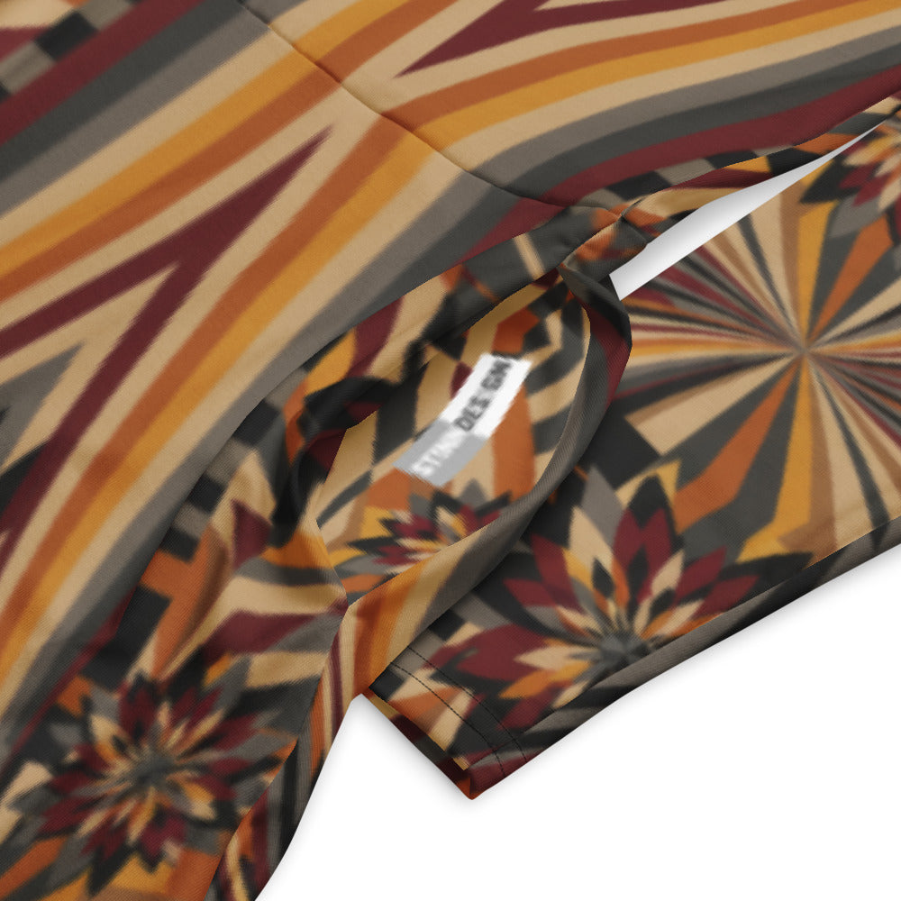 All-over print long sleeve midi dress 303kl1