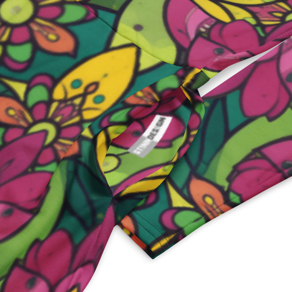 All-over print long sleeve midi dress 286