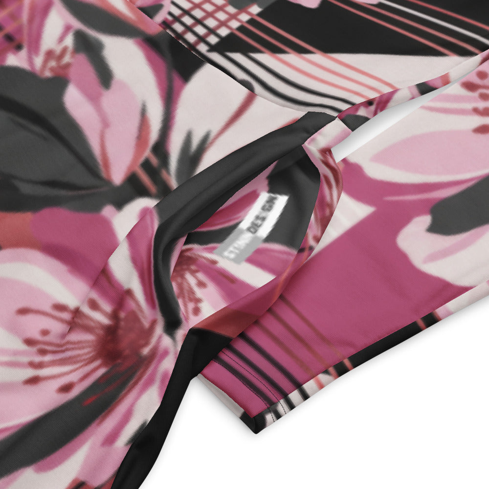 All-over print long sleeve midi dress 285kl5B