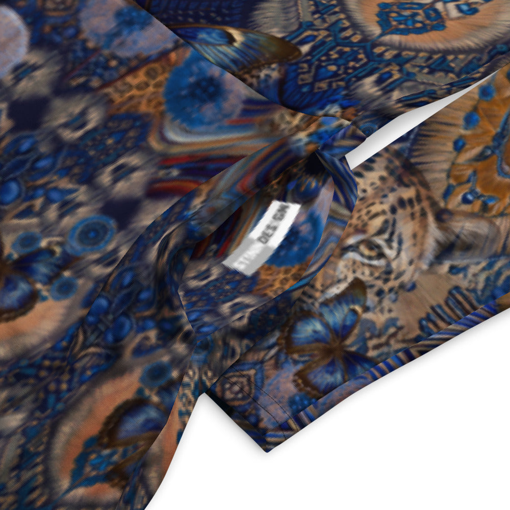 All-over print long sleeve midi dress 156D3