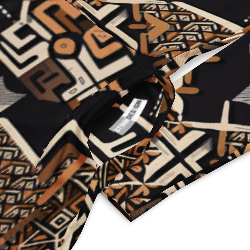 All-over print long sleeve midi dress 174