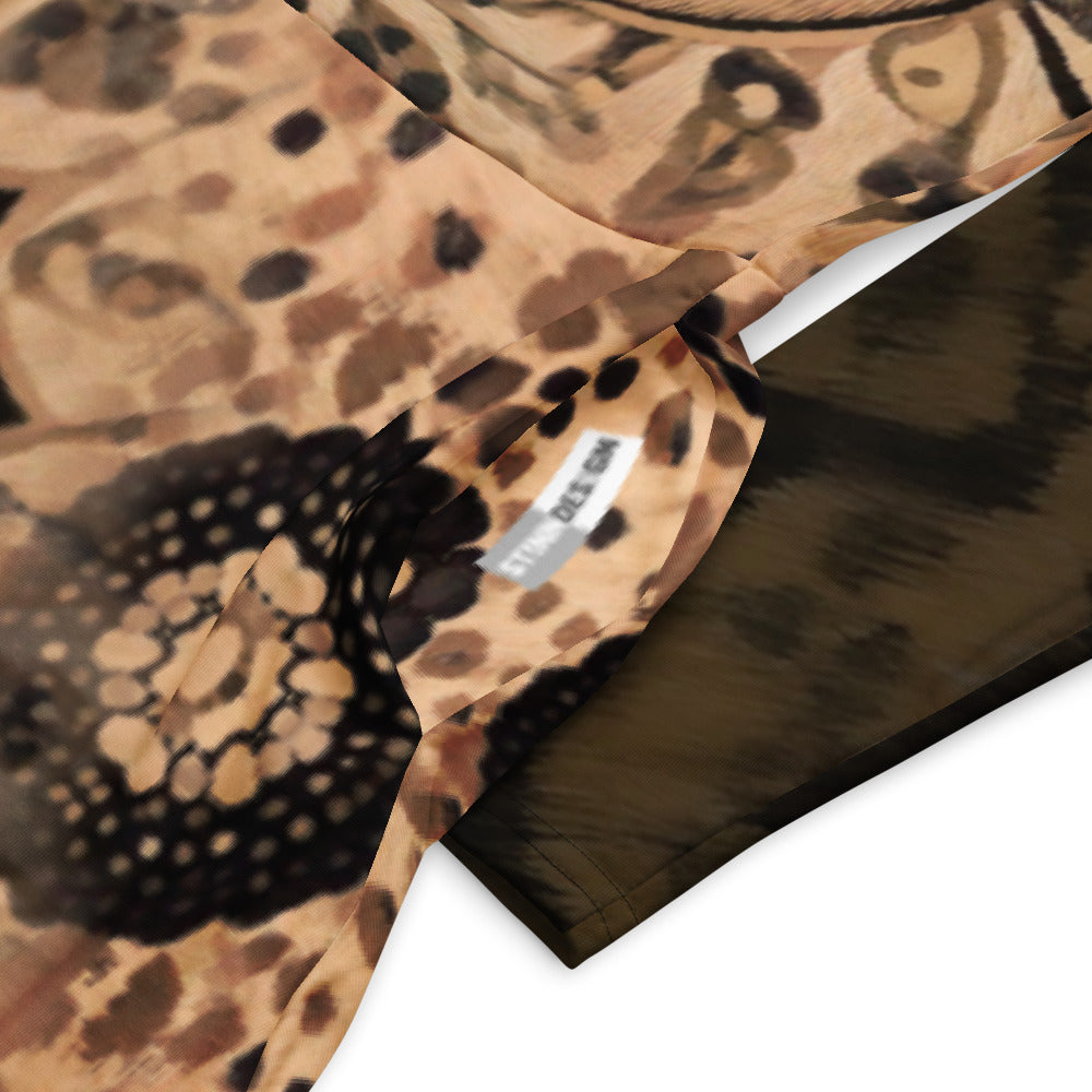 All-over print long sleeve midi dress 152D