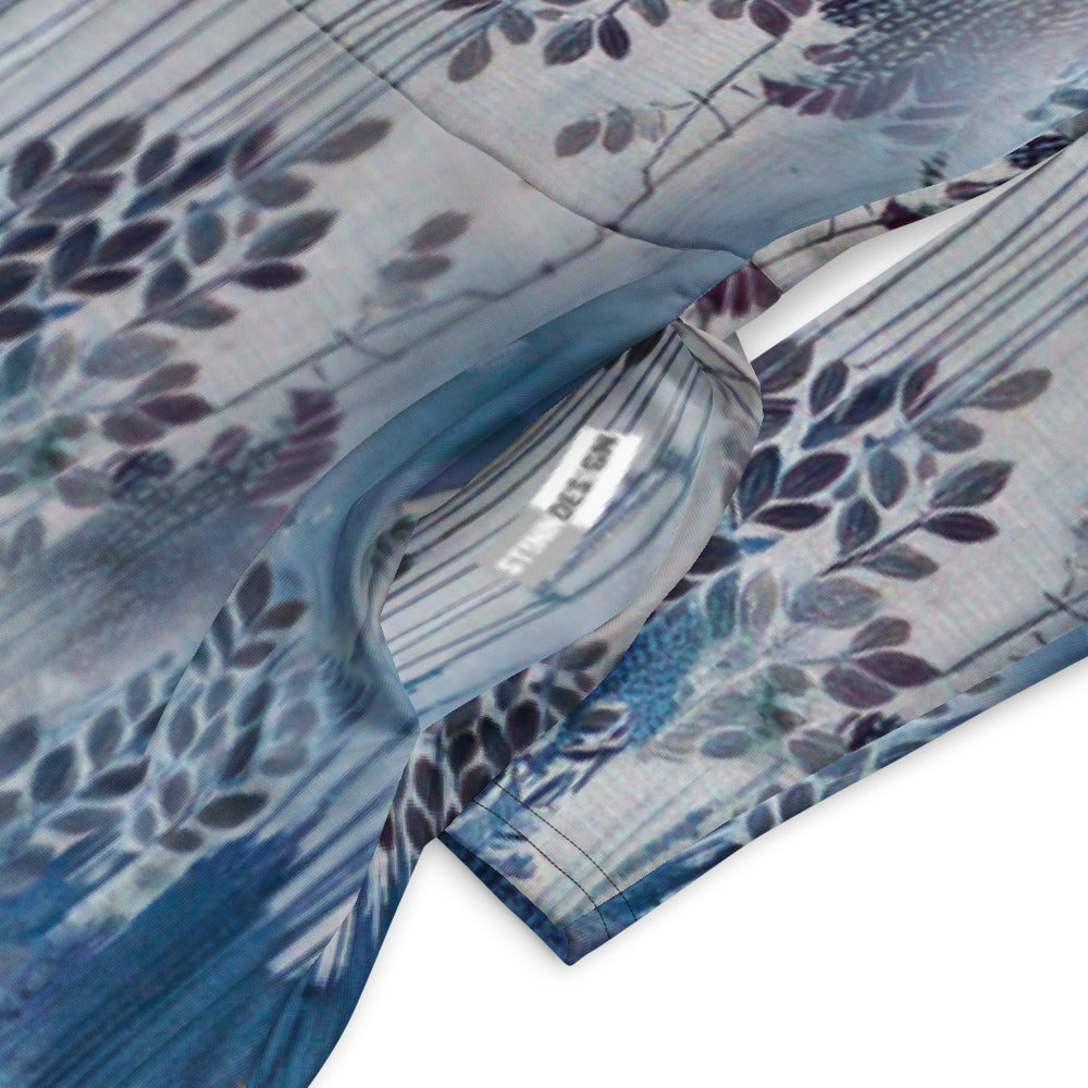 All-over print long sleeve midi dress 72B