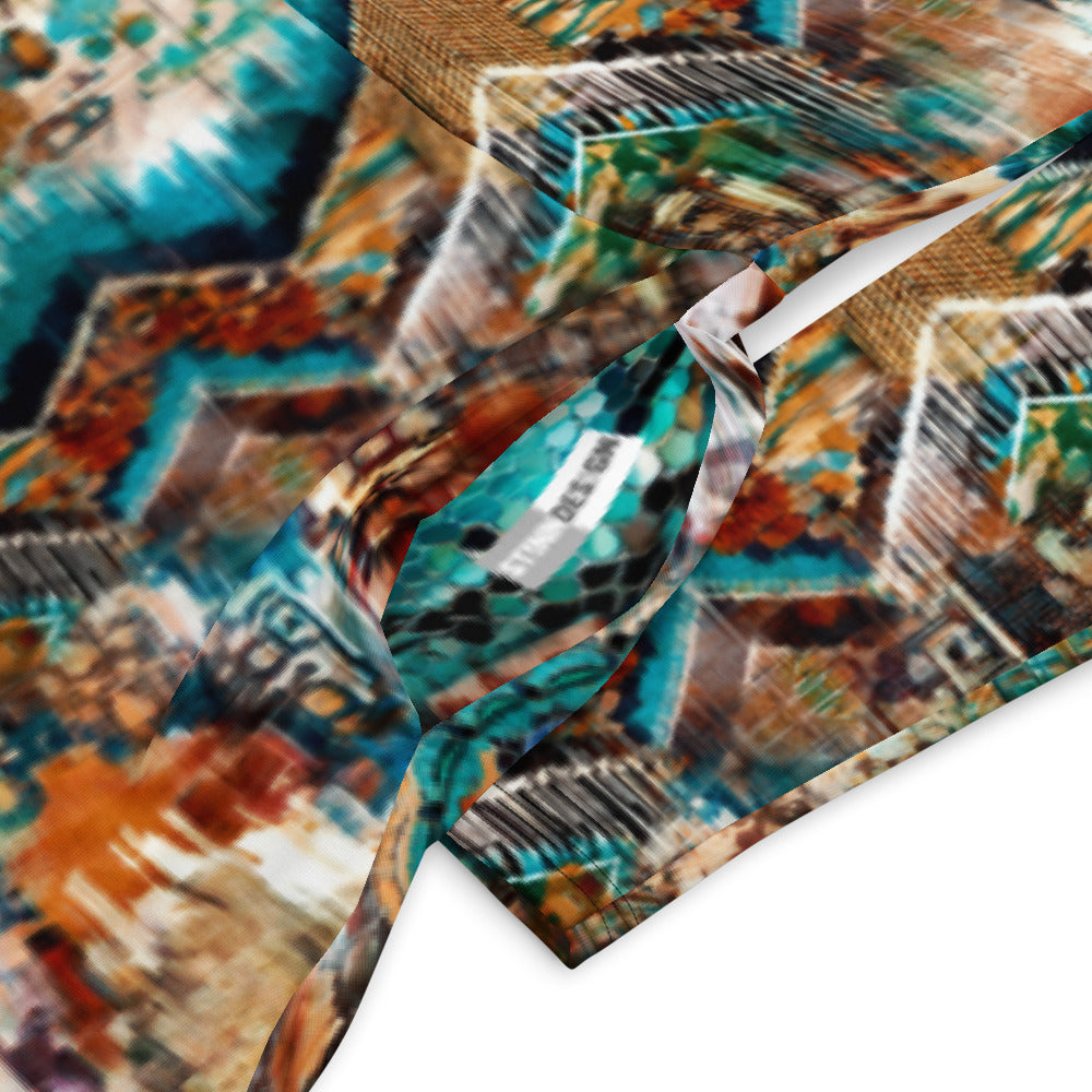 All-over print long sleeve midi dress 175