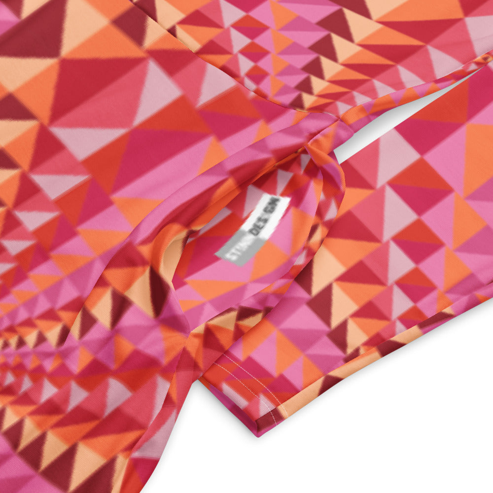 All-over print long sleeve midi dress Doris