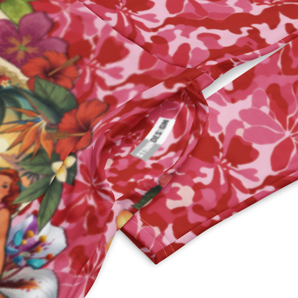 All-over print long sleeve midi dress 297Ckl2b