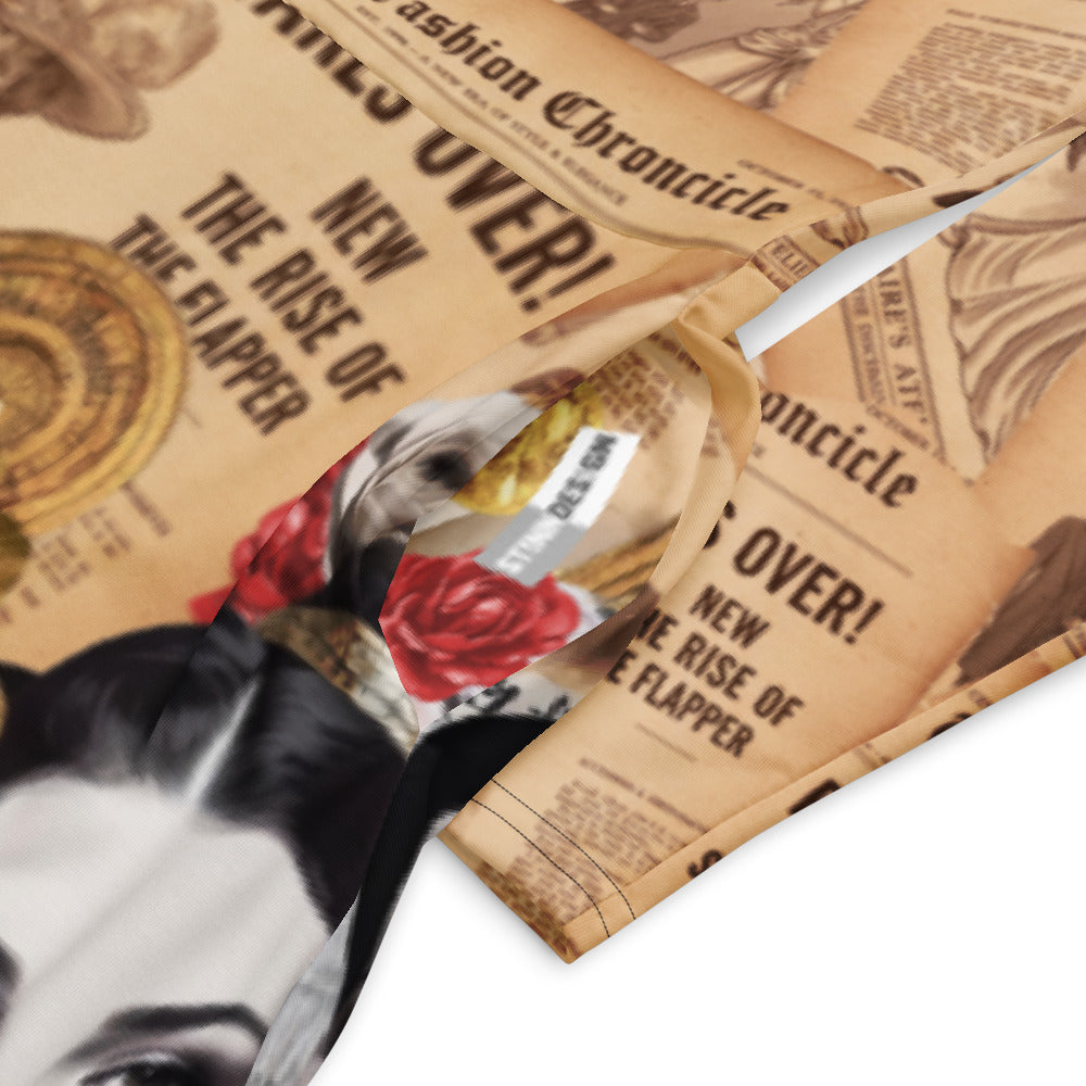 All-over print long sleeve midi dress 306Akl1