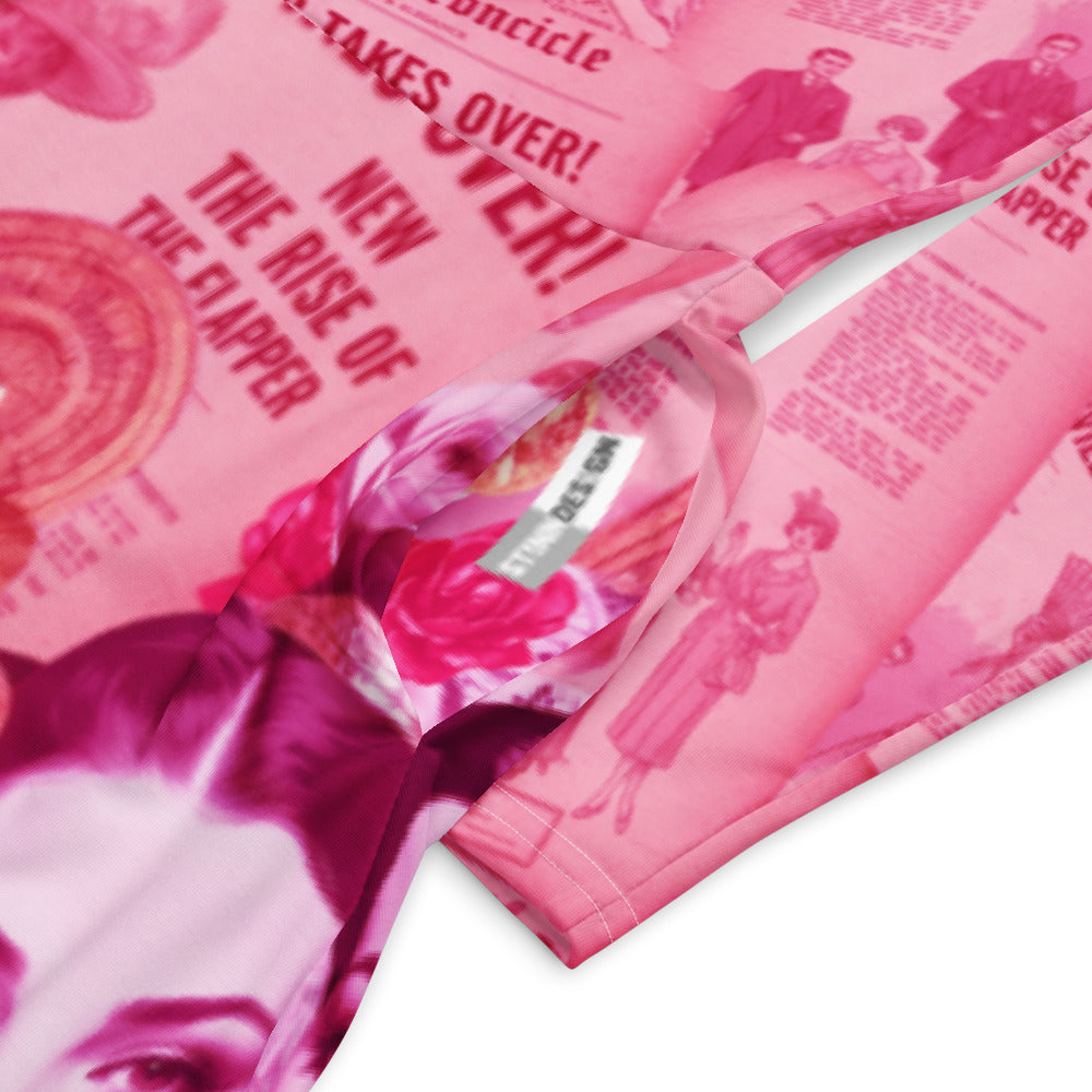 All-over print long sleeve midi dress 306Akl4